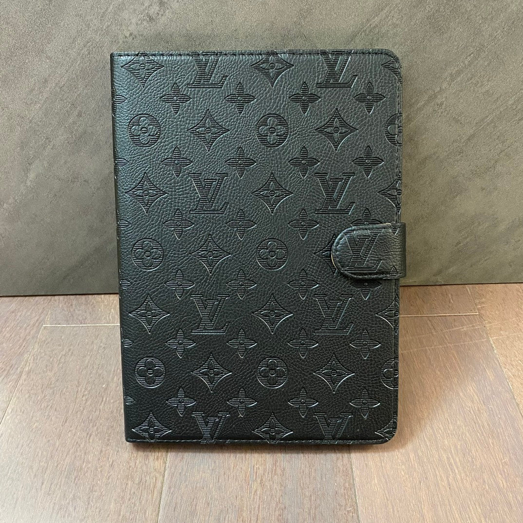 Cubierta grabada en relieve 3D del tirón del iPad de Apple de la pistolera del monograma de la lona con la función del soporte