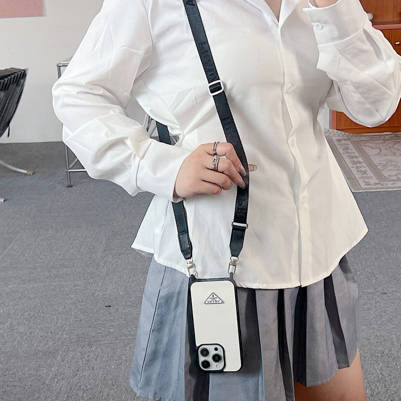 Lyxigt Crossbody-läderfodral för iPhone