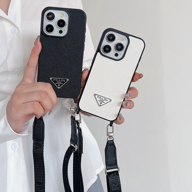 Lyxigt Crossbody-läderfodral för iPhone