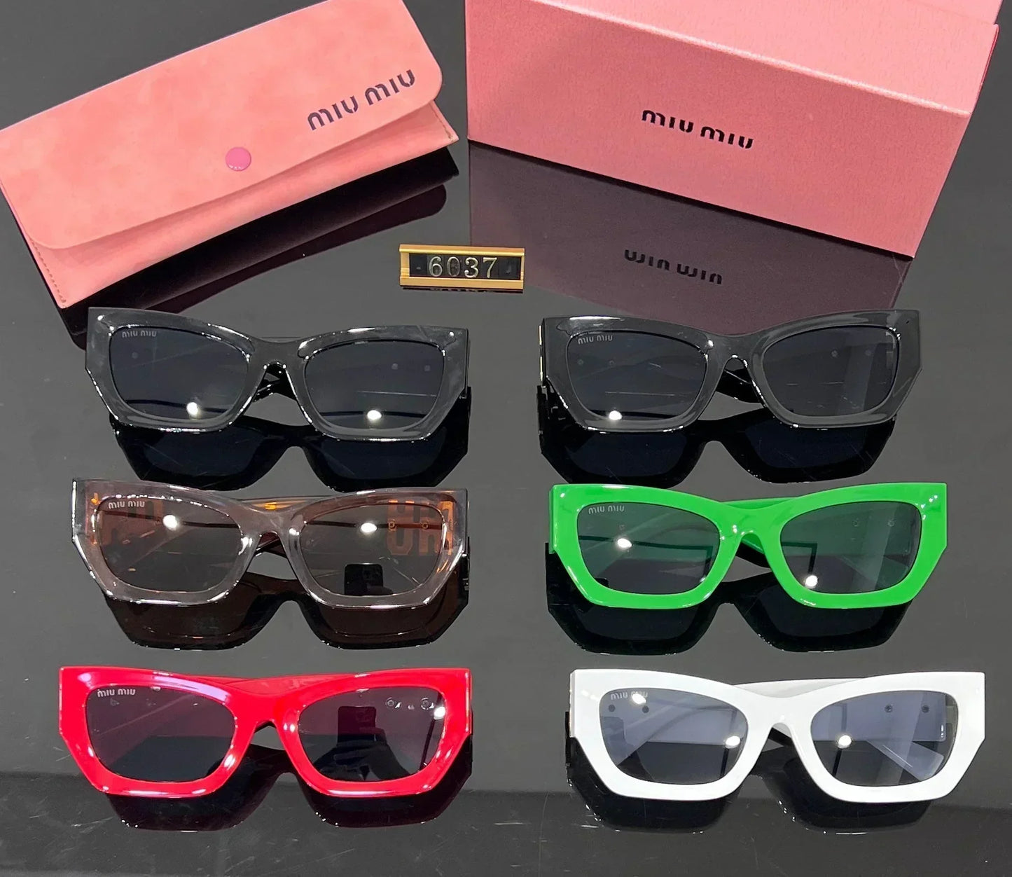 Fashion Square Cat-Eye solglasögon 6037