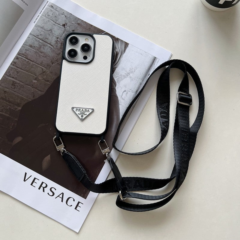 Lyxigt Crossbody-läderfodral för iPhone