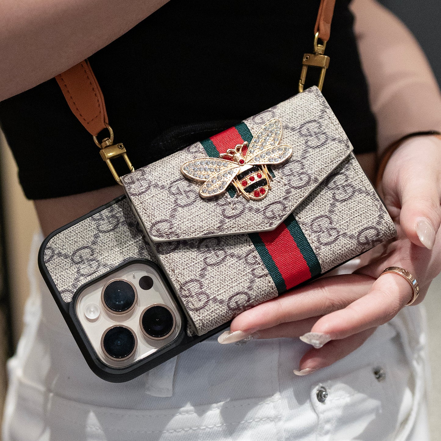 Premium Advanced Crossbody Θήκη iPhone με θήκη κάρτας & Ιμάντας ώμου