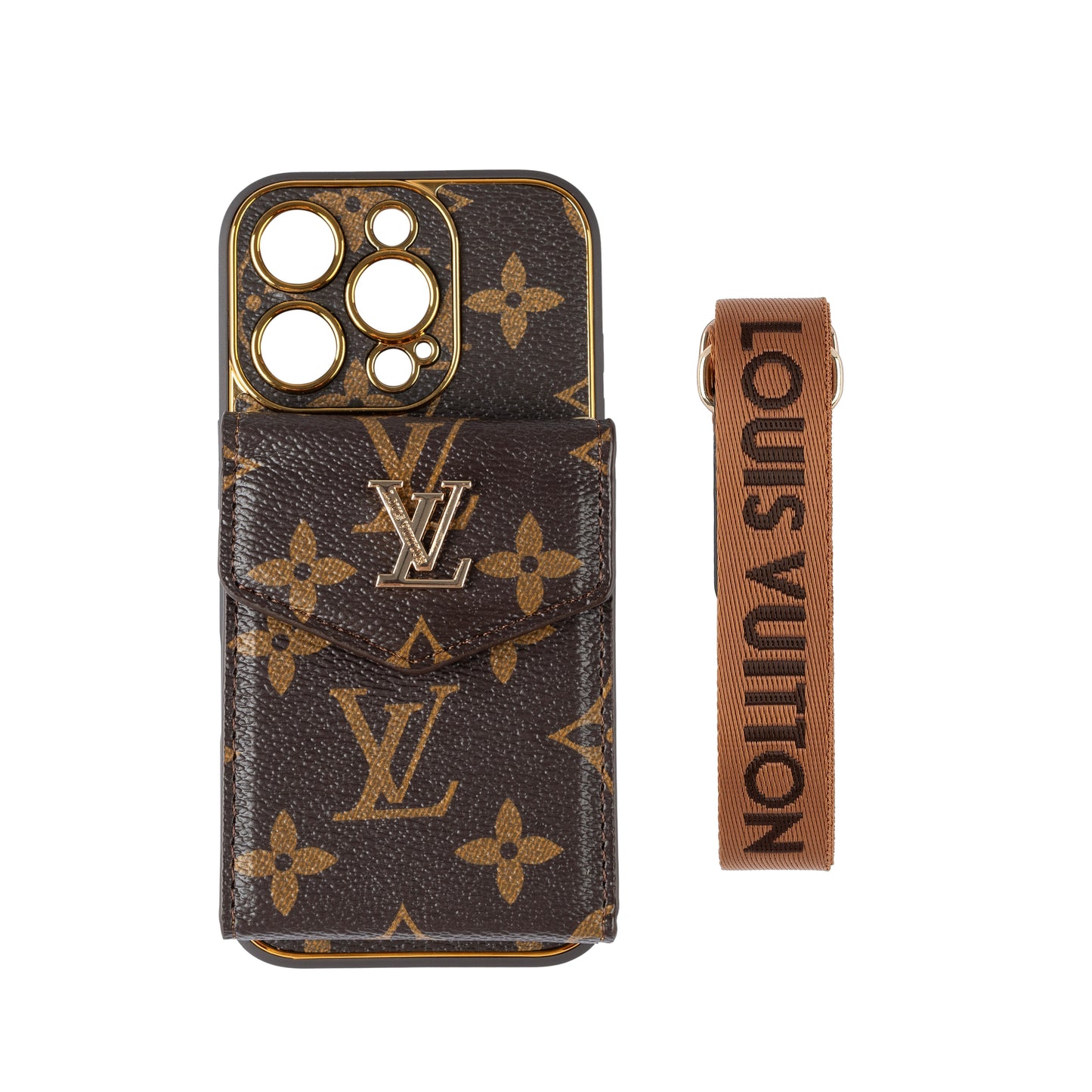 Capa clássica de luxo para iPhone com porta-cartões