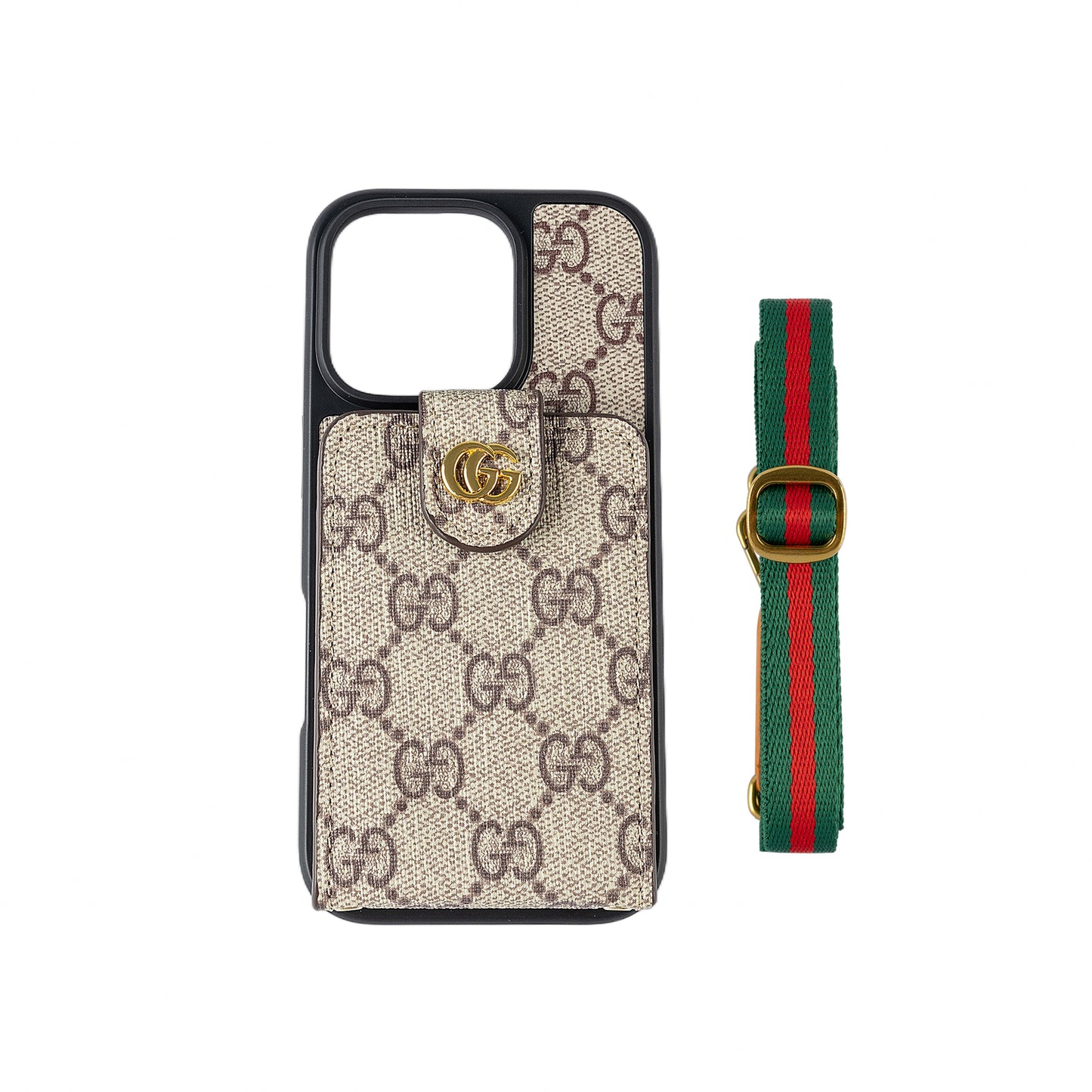 Ylellinen Crossbody iPhone -kuori korttipidikkeellä & hihnalla