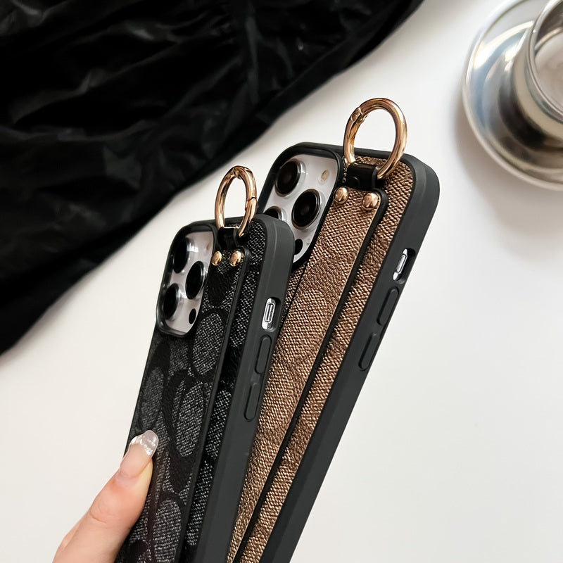 Funda clásica para iPhone con soporte, color café-SW240330