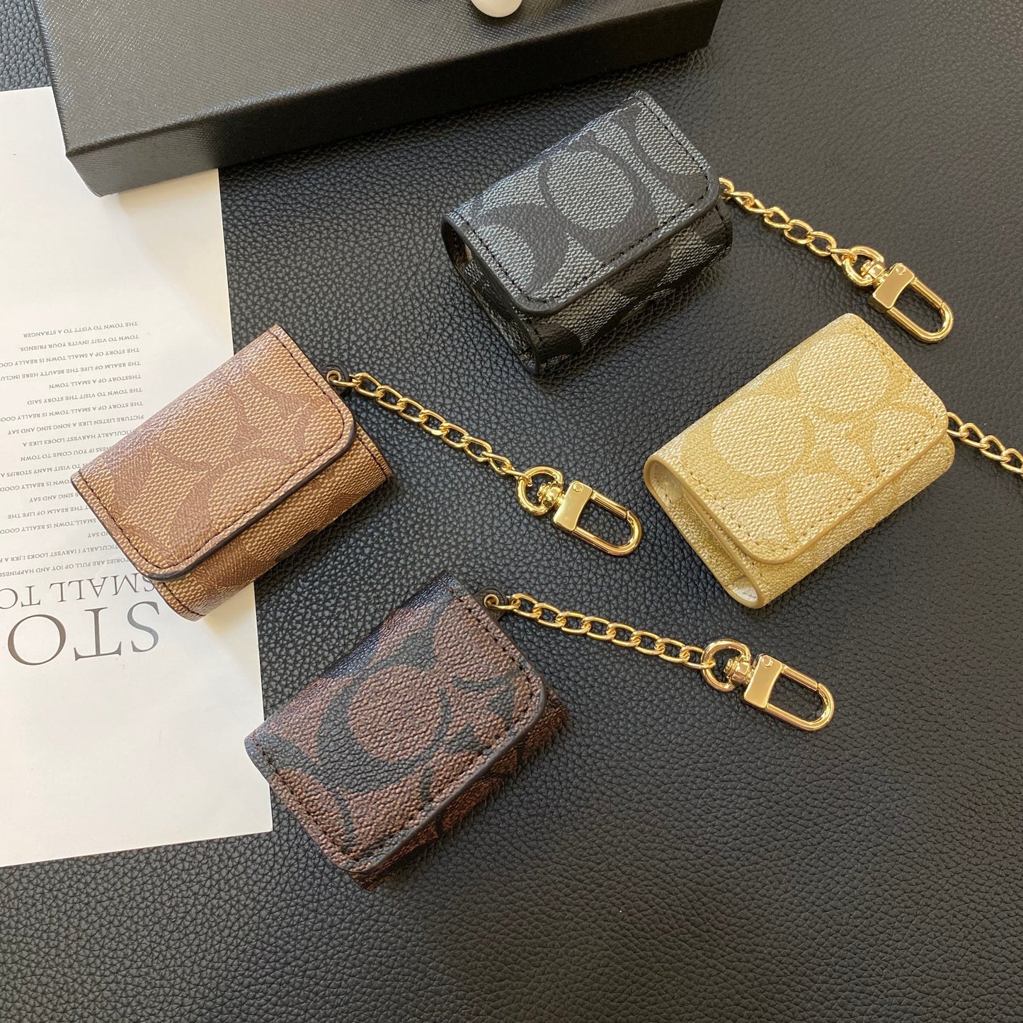 Luxury Coach AirPods deksler lysebrun-YH240425