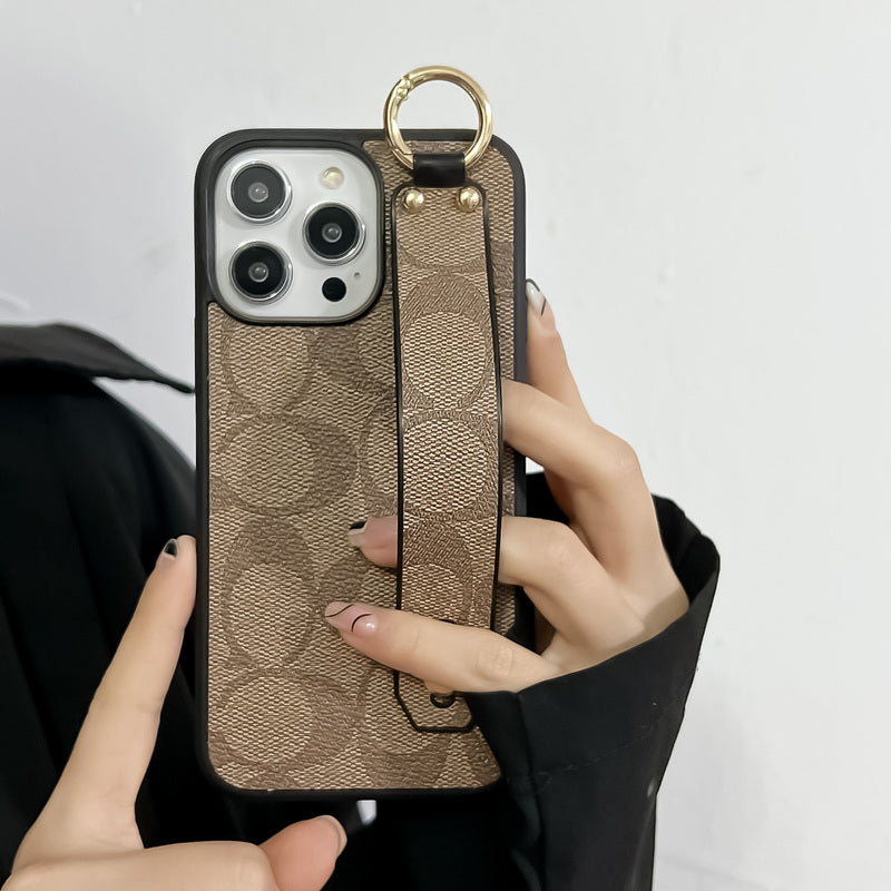 Funda clásica para iPhone con soporte, color café-SW240330