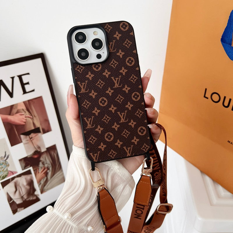 Luxus barna Crossbody iPhone tok