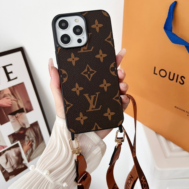 Luxus barna Crossbody iPhone tok