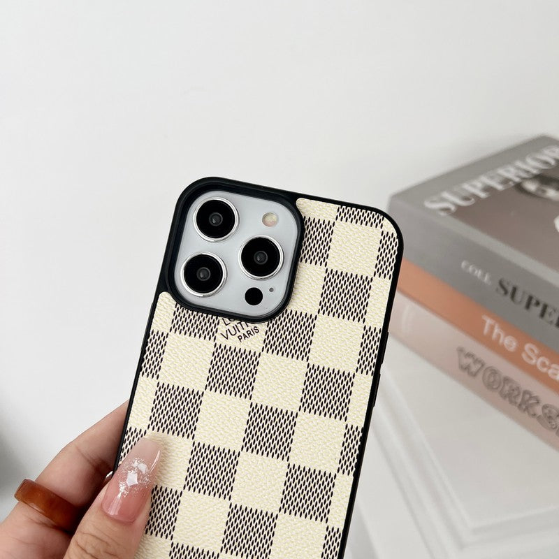 Ylellinen musta & valkoinen Crossbody iPhone-kuori