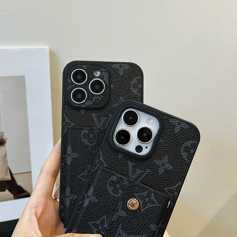 Cás iPhone Dubh Slabhra Mála Cárta Só