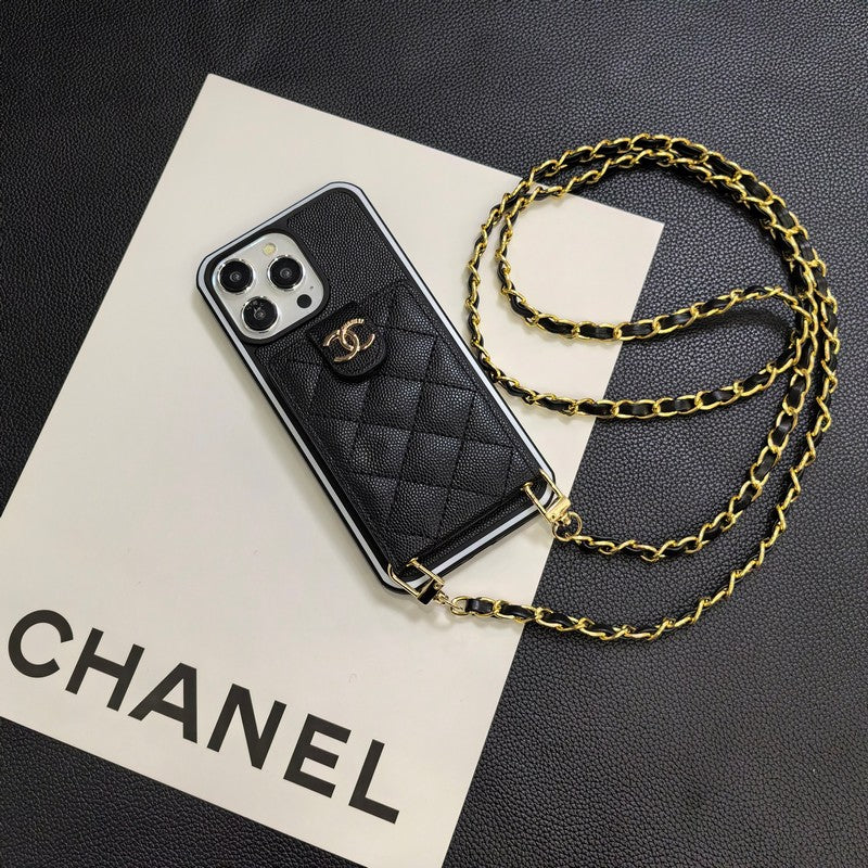 Elegante funda cruzada de cuero para iPhone