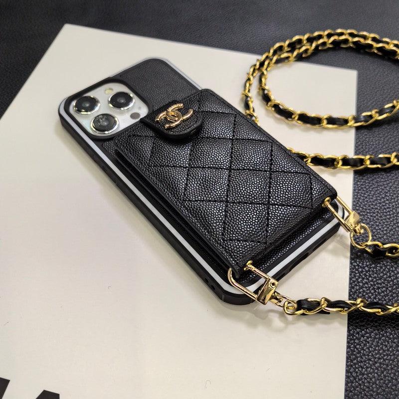 Elegante funda cruzada de cuero para iPhone