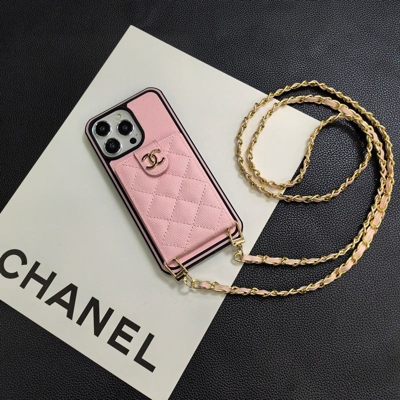Elegante funda cruzada de cuero para iPhone