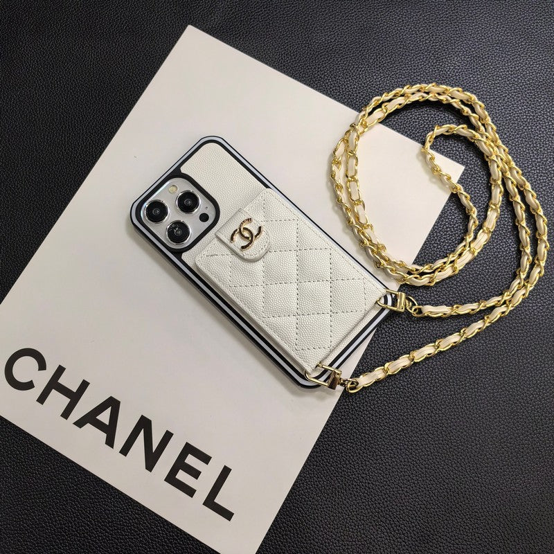 Elegante funda cruzada de cuero para iPhone
