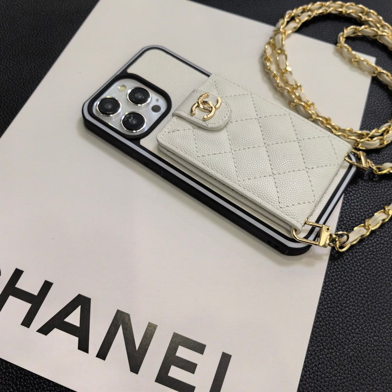 Elegante funda cruzada de cuero para iPhone