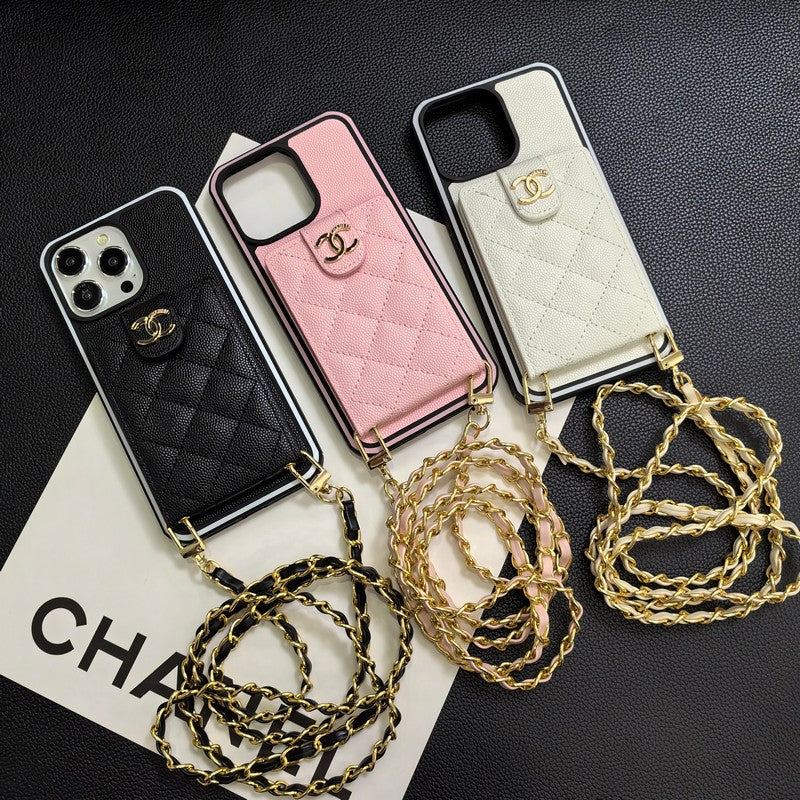 Elegante funda cruzada de cuero para iPhone
