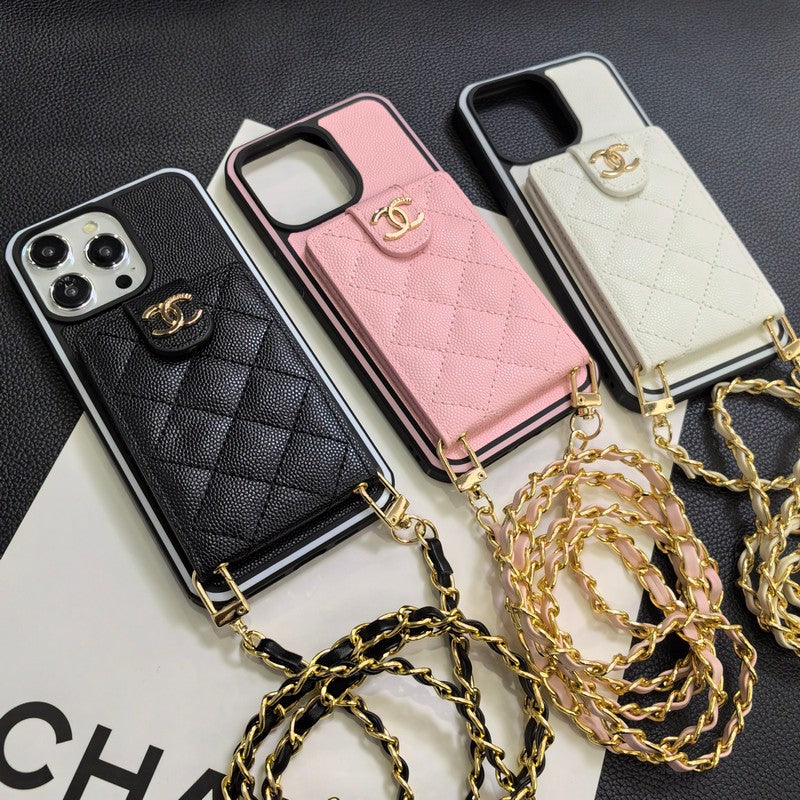 Elegante funda cruzada de cuero para iPhone
