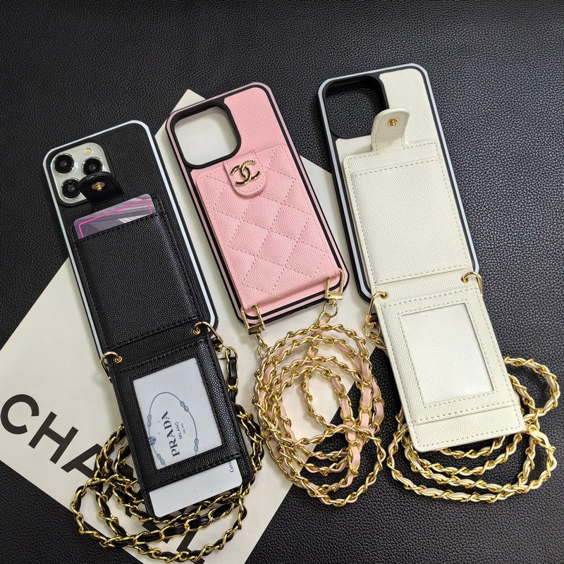 Elegante funda cruzada de cuero para iPhone