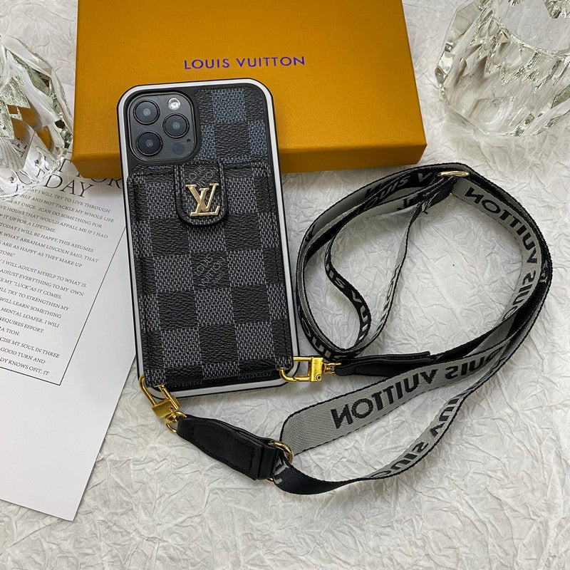 Luxe iPhone-hoesje met kaarttas en ketting