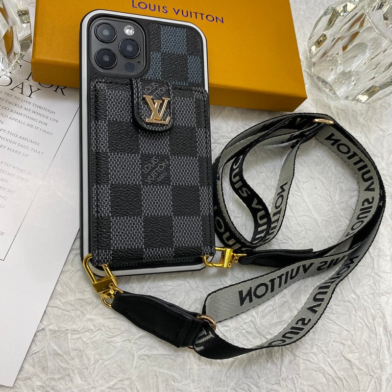 Luxe iPhone-hoesje met kaarttas en ketting