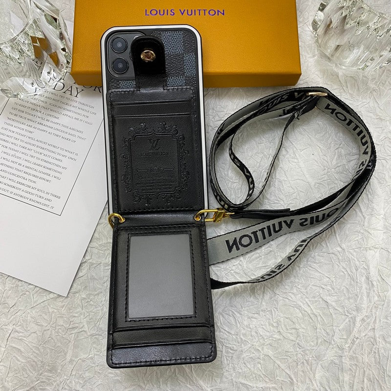 Luxe iPhone-hoesje met kaarttas en ketting