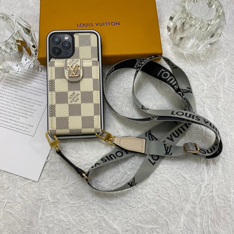 Luxe iPhone-hoesje met kaarttas en ketting