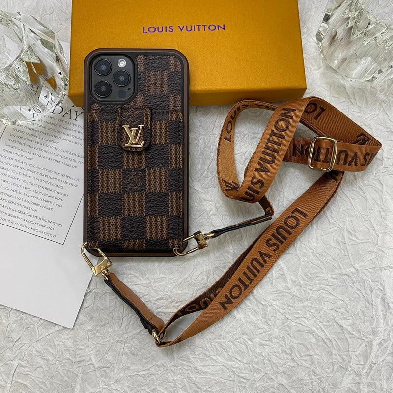 Luxe iPhone-hoesje met kaarttas en ketting