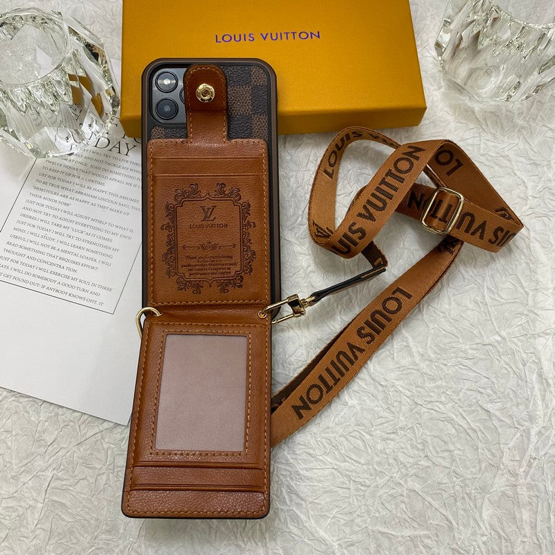Luxe iPhone-hoesje met kaarttas en ketting