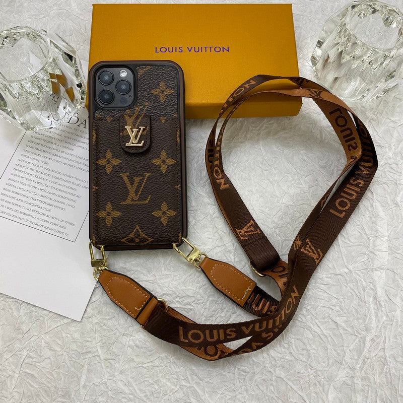 Luxe iPhone-hoesje met kaarttas en ketting