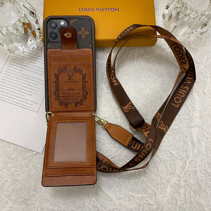 Luxe iPhone-hoesje met kaarttas en ketting