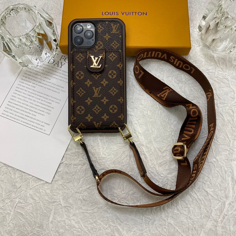 Luxe iPhone-hoesje met kaarttas en ketting