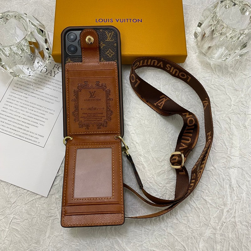 Luxe iPhone-hoesje met kaarttas en ketting