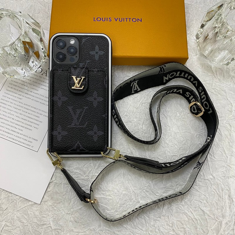 Luxe iPhone-hoesje met kaarttas en ketting