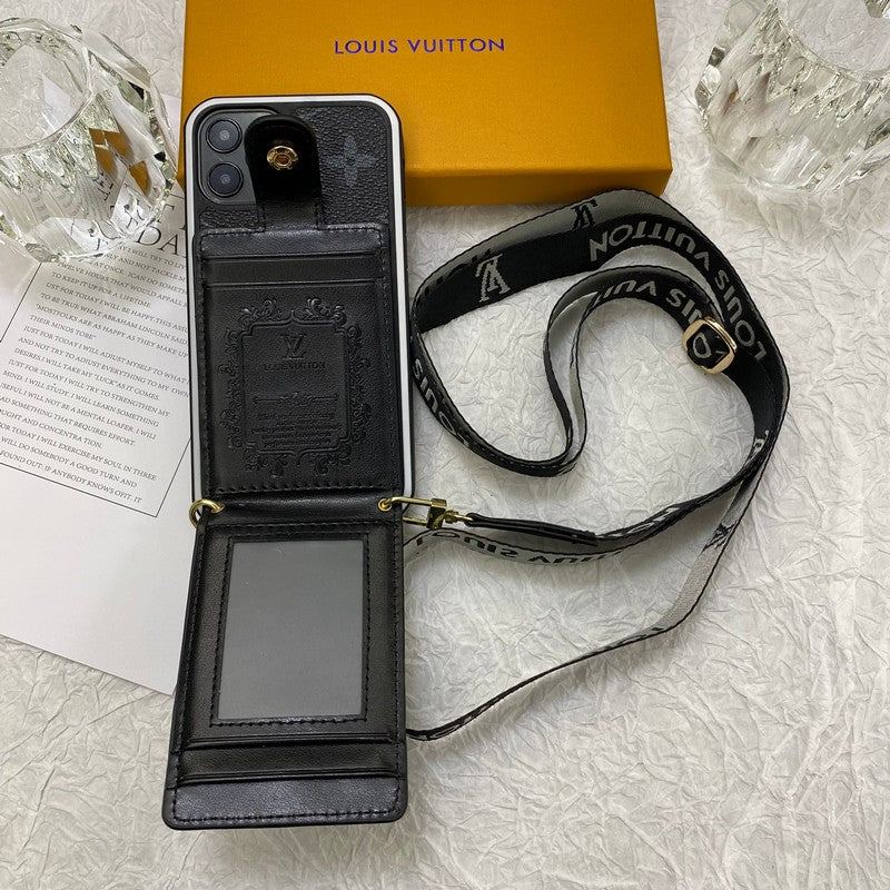Luxe iPhone-hoesje met kaarttas en ketting