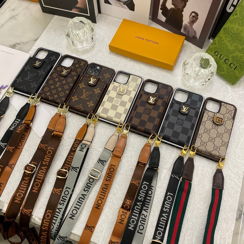 Luxe iPhone-hoesje met kaarttas en ketting