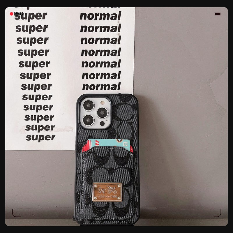 Klassinen korttilaukku, nahkainen iPhone-kotelo