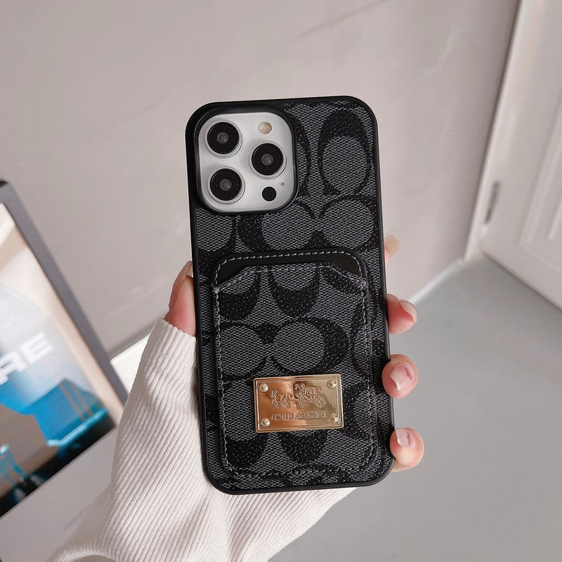 Klassinen korttilaukku, nahkainen iPhone-kotelo