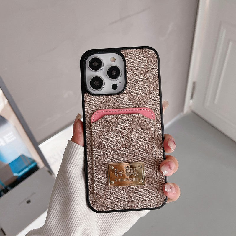 Klassinen korttilaukku, nahkainen iPhone-kotelo