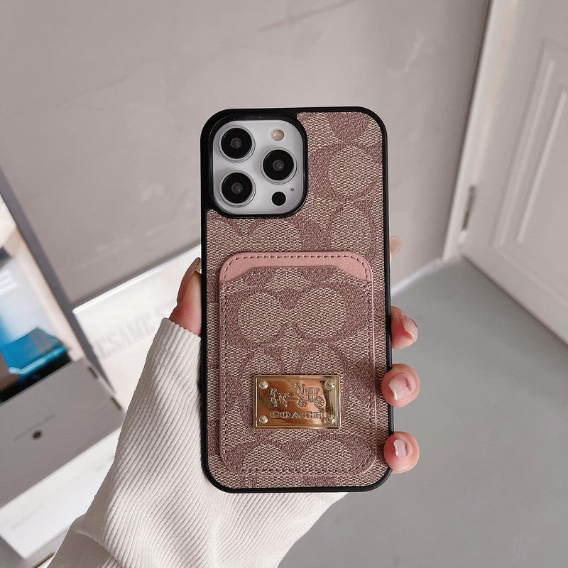 Klassinen korttilaukku, nahkainen iPhone-kotelo