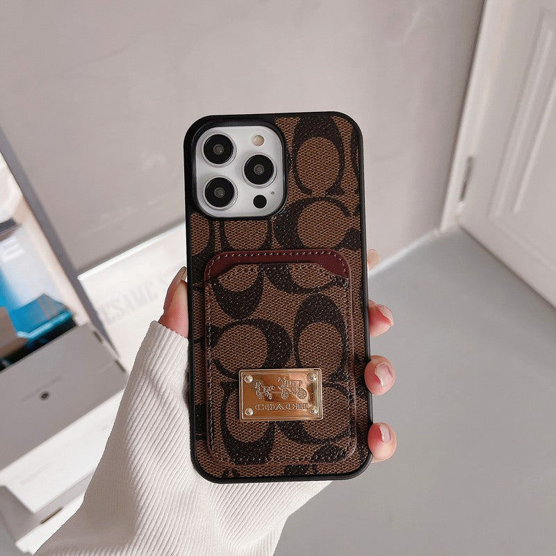 Klassinen korttilaukku, nahkainen iPhone-kotelo