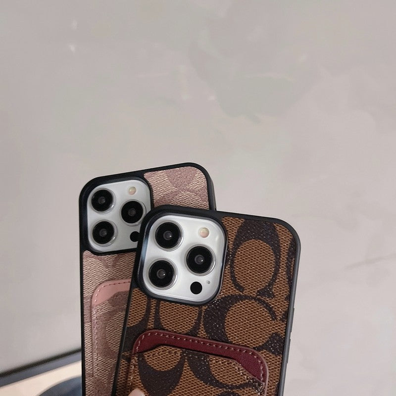 Klassinen korttilaukku, nahkainen iPhone-kotelo
