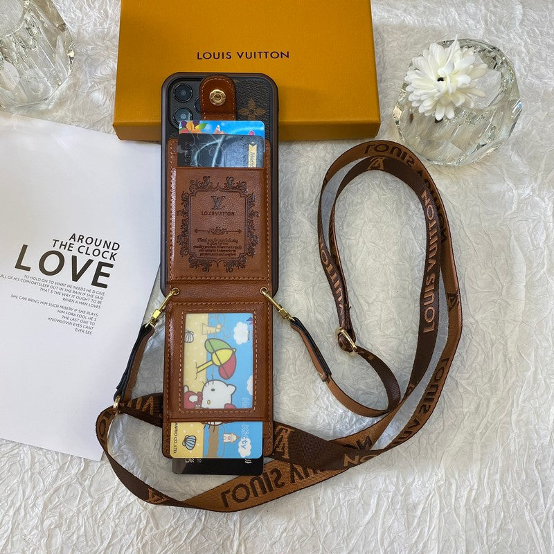 Luxe iPhone-hoesje met kaarttas en ketting
