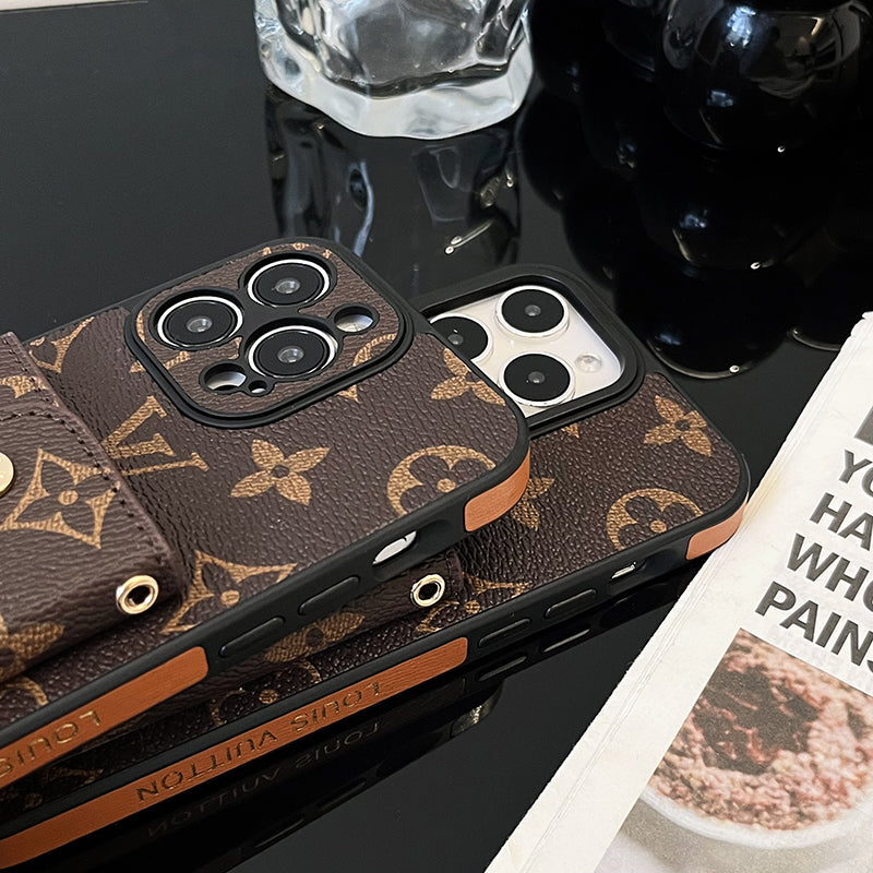 Lyxig kortväska Kedja Brunt iPhonefodral