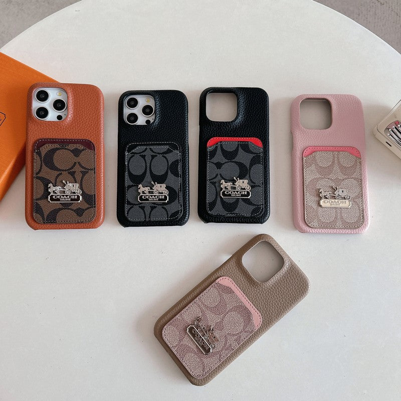 Étui pour iPhone en cuir pour sac à cartes classique