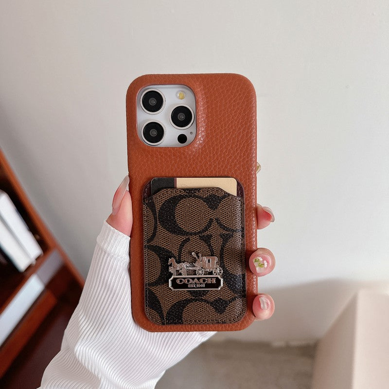 Étui pour iPhone en cuir pour sac à cartes classique