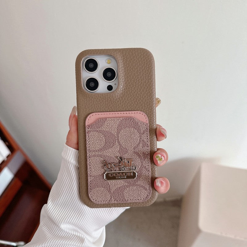 Étui pour iPhone en cuir pour sac à cartes classique