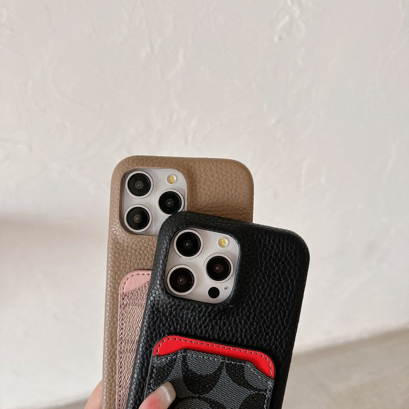 Étui pour iPhone en cuir pour sac à cartes classique