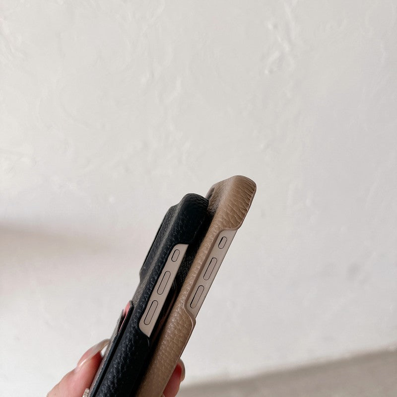 Étui pour iPhone en cuir pour sac à cartes classique