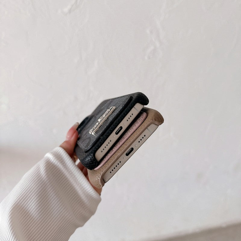 Étui pour iPhone en cuir pour sac à cartes classique